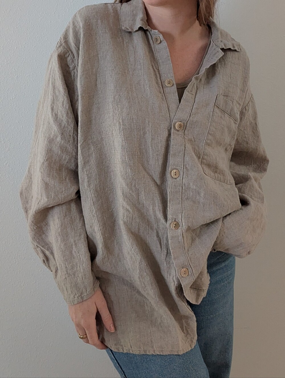 Flax Oversized Button Up